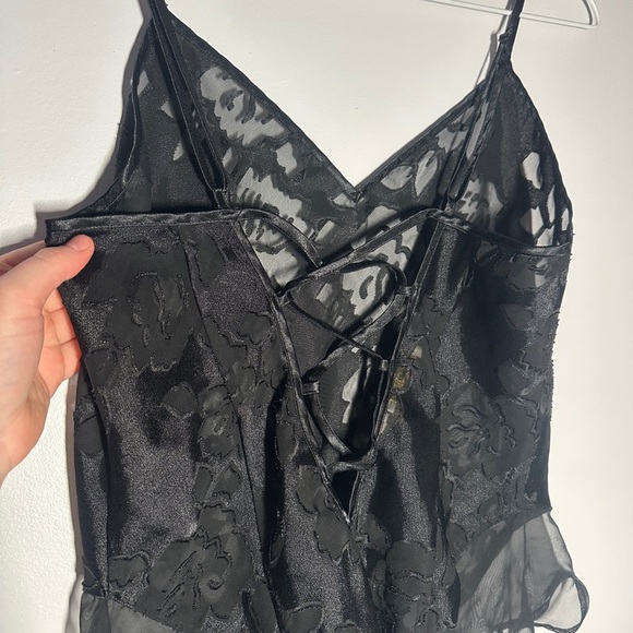 vintage victoria’s secret gold label black ruffle bodysuit size medium - Picture 7 of 8